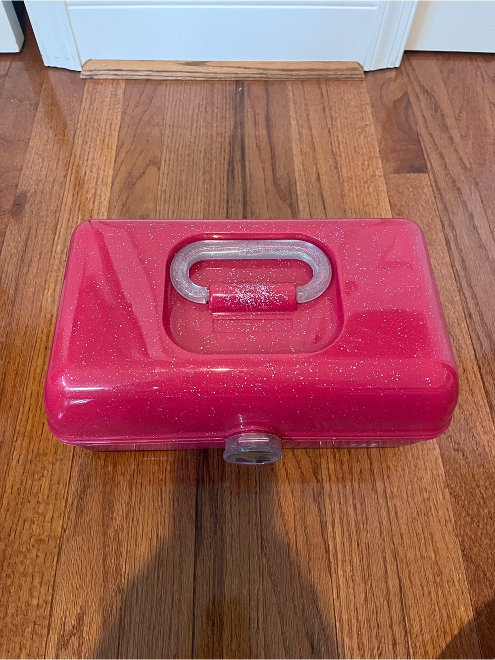 Caboodles Large Pink Glitter Makeup Case Mirror Tiered 12in x 7in x6in - Picture 3 of 8